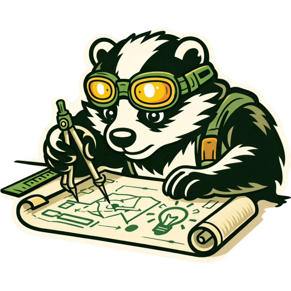 Barnaby the Badger ready to build